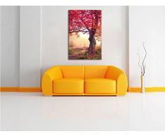 Traumhafte Herbstlandschaft , Format: 80x120 auf hochkantiges Leinwand, XXL riesige Bilder fertig gerahmt mit Keilrahmen, Kunstdruck auf Wandbild mit Rahmen, günstiger als Gemälde oder Ölbild, kein Poster oder Plakat