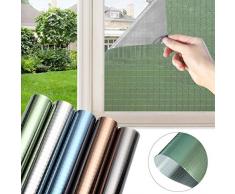 Spiegelfolie selbsthaftend Verdicken 45x200cm Grün Sonnenschutzfolie Sichtschutzfolie Verdunklungsfolie Fensterfolie für Fenster Sichtschutz Spiegel Folie Wärmeisolierung Tönungsfolie UV-Schutz