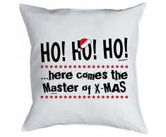 Mega cooles Kuschelkissen Dekokissen Sofakissen zur Weihnachtszeit - Ho!Ho!Ho!! here comes the Master of X-Mas lustiges Weihnachtsgeschenk Kissen Polster