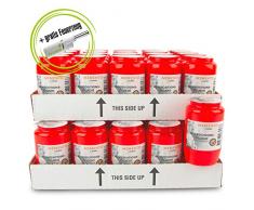 DecoLite Grabkerzen Bundle: Kompo-Öllichter Nr. 3 Mememto von Bolsius & 1 Stabfeuerzeug (Rot, 40)