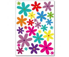 Wandkings Blumen Design 2 Wandsticker Set, 56 Aufkleber, 2 DIN A4 Bögen, Gesamtfläche 60 x 20 cm