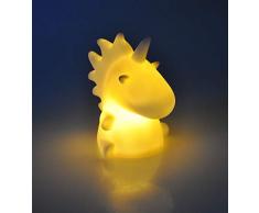 BURI LED Deko-Einhorn weiß Unicorn Pferd Nachtlicht Dekolampe Dekofigur Kinderlampe