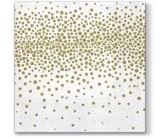 20 Servietten Konfetti gold / Muster / neutral / zeitlos 33x33cm