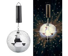 infactory Discokugel Batterie: Selbstdrehende Discokugel zum Aufhängen, Ø 20 cm, Batteriebetrieb (Discokugeln)