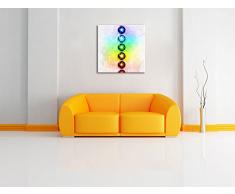 Chakra Eneregieelemente des Körpers Kunst Pinsel Effekt, Format: 60x60 auf Leinwand, XXL riesige Bilder fertig gerahmt mit Keilrahmen, Kunstdruck auf Wandbild mit Rahmen, günstiger als Gemälde oder Ölbild, kein Poster oder Plakat