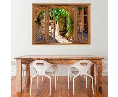 3D WANDILLUSION 140x100 cm Wandbild Fototapete Poster XXL Fensterblick Vlies Leinwand Panorama Bilder Dekoration Natur Landscape