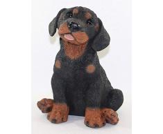 Castagna Kollektion Deko Figur Hund Rottweiler Welpe Hundefigur sitzend aus Resin Höhe 23 cm