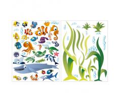 Wandkings WS-50001 Unterwasserwelt Wandsticker, Megapack Set, 72-Aufkleber, Gesamtfläche 260 x 70 cm