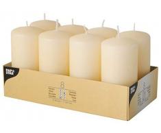 PAPSTAR Stumpenkerze, Durchmesser: 50 mm, weiß, Sie erhalten 1 Packung, Packungsinhalt: 8 Stück
