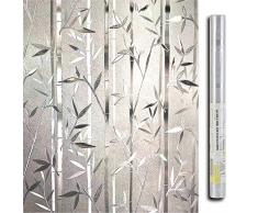 LEMON CLOUD Sichtschutzfolie 3D Statisch Haftende Fensterfolie Bambus Dekofolie Fensterschutzfolie Selbsthaftend Anti-UV 44.5 x 200cm