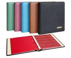 LINDNER karat-Münzalbum LEDER, bestückt mit 10 Münzenblättern, schwarz