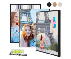 PHOTOLINI 3er Set Alu-Bilderrahmen 40x50 cm Modern Schwarz Aluminium-Posterrahmen mit Acrylglas