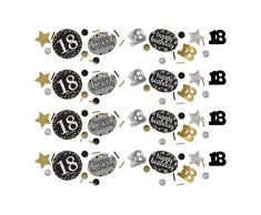 Miss Lovely Geburtstags-Konfetti Party-Konfetti 18. Geburtstag Streu-Deko metallic Silber & Gold Tisch-Dekoration 18. Geburtstag Geburtstagsfeier Frau & Mann 3 Beutel = 102 Gramm