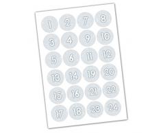 Papierdrachen DIY Adventskalender Kisten Set - Motiv Weihnachtsdorf mit Rentieren/Schneemännern - 24 Bunte Schachteln aus Karton zum Aufstellen und zum Befüllen - 24 Boxen - Weihnachten 2018