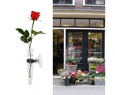 Supvox 8 stücke Orchideenröhrchen Wasserröhrchen Blumenröhrchen Glas Blumenvase Wandvase Glasvase mit Saugnapf Plastik Transparente Röhrchen