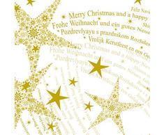 SIGEL GP115 Weihnachts-Geschenkpapier weiß/gold, 1 Rolle 5m x 70cm