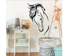Hot Vinyl Abnehmbare Wandtattoo Pferdekopf Wandbild Wohnzimmer Dekoration Tierheim Aufkleber Aer Gebogen Wandkunst Y 42X65Cm