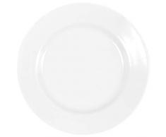 12 Stück Flache Teller im Set aus echtem Porzellan 200 mm Salatteller Dessertteller Frühstücksteller weiß auch zum Bemalen bestens geeignet Tafelgeschirr für Gastronomie und Haushalt