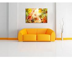 Fliegende bunte Herbstblätter Format: 100x70 auf Leinwand, XXL riesige Bilder fertig gerahmt mit Keilrahmen, Kunstdruck auf Wandbild mit Rahmen, günstiger als Gemälde oder Ölbild, kein Poster oder Plakat