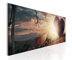 murando - Bilder 135x45 cm Vlies Leinwandbild 1 TLG Kunstdruck modern Wandbilder XXL Wanddekoration Design Wand Bild - Baum Herz Natur Landschaft c-C-0063-b-c