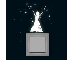 ilka parey wandtattoo welt Wandtattoo Lichtschalteraufkleber Lichtschaltertattoo Leuchtsticker Eiskönigin Schneeprinzessin Prinzessin fluoreszierend M1648