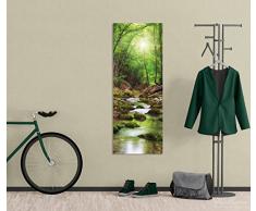 Wallario Acrylglasbild Fluss im Wald - 50 x 125 cm in Premium-Qualität: Brillante Farben, freischwebende Optik