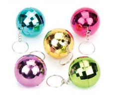 Baker Ross Schlüsselanhänger mit glitzernder Discokugel als lustiges Spielzeug (5 Stück)