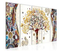 Bilder Gustav Klimt Baum des Lebens Wandbild 200 x 80 cm Vlies - Leinwand Bild XXL Format Wandbilder Wohnzimmer Wohnung Kunstdrucke Fertig zum Aufhängen 004655a