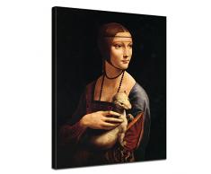 Bilderdepot24 Kunstdruck - Alte Meister - Leonardo da Vinci - Die Dame mit Dem Hermelin - 30x40cm Einteilig - Leinwandbilder - Bilder als Leinwanddruck - Bild auf Leinwand - Wandbild