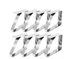 MELARQT Tischtuchklammern, Tischtuchklammer aus Edelstahl, 8 Stück Tischtuch Clips, Tischdeckenhalter, Klammer zum Befestigen der Tischdecke Deckenklammer Tuchklammer Klemme 5 x 4 cm