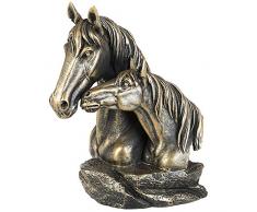 A.G.S. Deko Figur Pferdebüste Büste Pferd Bronze Look Sammlerfigur Dekoration Western