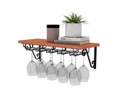 Flaschen Weinglasregal unter Wandregal Wandmontierter Rotweinbecherhalter Massivholz Weinkelchregal Weinlagerung Weinglashalter Vase Spielkugel Schwimmende Regale (Größe: 80 * 25cm)