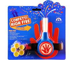 FiestaFive High Five Konfetti Shooter luftbetrieben durch Handschlag, mit 6 Konfettipatronen, nachfüllbar, blau