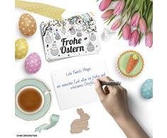15 x Postkarten zu Ostern mit Umschlägen im Set/Osterkarten modern Konfetti bunt Ostereier/Osterpostkarten
