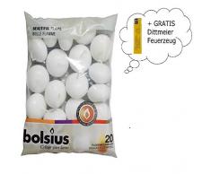 Dittmeier 60 St. weiße Schwimmkerzen Feuerzeug, schwimmende Kerzen, 4,5 Stunden Brenndauer, Markenkerzen von Bolsius, Paraffin-Wachs