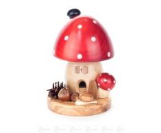 Räuchermann Räucherpilz Fliegenpilz runde Form, groß Breite x Höhe x Tiefe 10 cmx14 cmx12 cm NEU Erzgebirge Rauchmann Räucherfigur