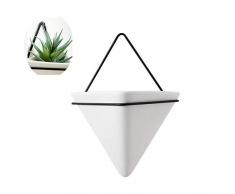 JUNGEN Wandvase Vasen Deko Keramik geometrisch Blumentopf Mauer Kreativ Dekorationen Ornamente (schwarz, Groß)