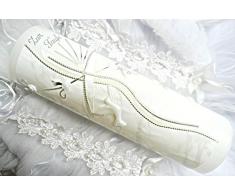 Taufkerze Kommunionkerze Junge Mädchen 250/70 mm VT-45 inkl. Zubehör für selbstbeschriften