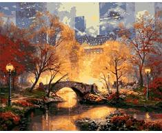 HGDSG Digitales Ölgemälde Digitales DIY Digitales Kit-Gemälde Manhattan-Landschaft Digitales Ölgemälde für Erwachsene und Kinder Ölgemälde auf Leinwand DIY-Heimdekoration 40 x 50 cmDigitale Zeichnung