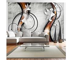 Vlies Fototapete 350x245 cm - 3 Farben zur Auswahl - Top - Tapete - Wandbilder XXL - Wandbild - Bild - Fototapeten - Tapeten - Wandtapete - Wand - Blumen Abstrakt braun violett blau grau a-A-0037-a-b