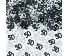 Konfetti 50. Geburtstag schwarz silber metallic 14g