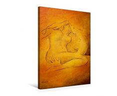 Calvendo Premium Textil-Leinwand 50 cm x 75 cm hoch, Flammende Leidenschaft - Erotik Paare | Wandbild, Bild auf Keilrahmen, Fertigbild auf Echter Leinwand. und handsigniert Menschen Menschen