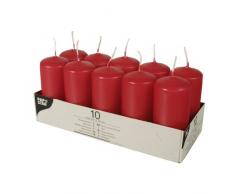 10 Stumpenkerzen rot