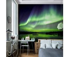 Fototapete Polarlicht 352 x 250 cm Vlies Wand Tapete Wohnzimmer Schlafzimmer Büro Flur Dekoration Wandbilder XXL Moderne Wanddeko - 100% MADE IN GERMANY - Nordlich Aurora Borealis - Runa Tapeten 9032011c