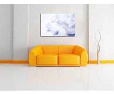 Weiße Feder auf schwarzem Stein Bild auf Leinwand, XXL riesige Bilder fertig gerahmt mit Keilrahmen, Kunstdruck auf Wandbild mit Rahmen, guenstiger als Gemaelde oder Bild, kein Poster oder Plakat, Format:120x80 cm