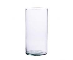 Ladna handgefertigte ökologische Zylindervase aus recyceltem Glas H: 25 cm D: 12 cm