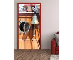 Türposter GLOCKE Schiff 62x200cm Türfolie Natur Boot Meer Wasser 190-K