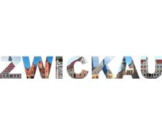 WANDTATTOO w578 mehrfarbige Wandschrift Zwickau Wandaufkleber, 96x14 cm