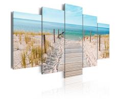 murando - Bilder 200x100 cm - Leinwandbilder - Fertig Aufgespannt - Vlies Leinwand - 5 Teilig - Wandbilder XXL - Kunstdrucke - Wandbild - Meer Strand Natur Landschaft c-B-0051-b-n
