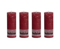 4 MEGA STUMPENKERZEN 19 cm RUSTIK WEINROT BOLSIUS KERZE ROT